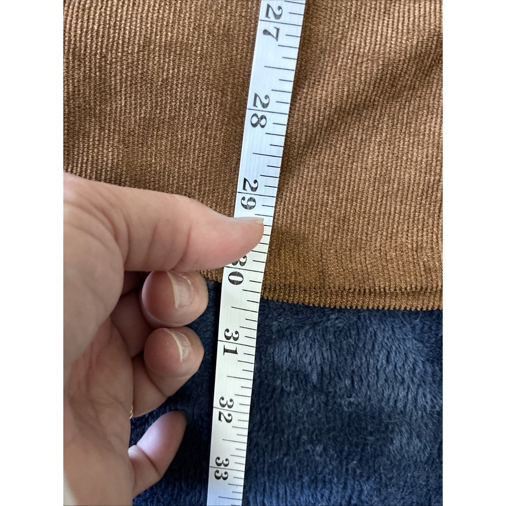 American Stitch Corduroy Patchwork Shirt In Brown - Size Medium (L14) - Picture 7 of 9